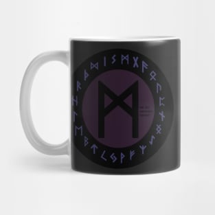 Purple Mannaz Elder Futhark Rune | Viking | Pagan Symbol Mug